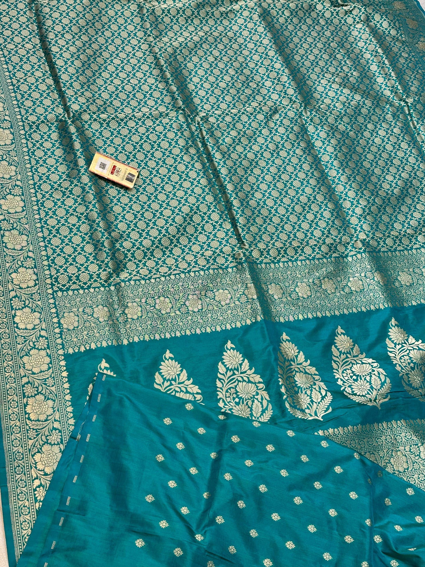 Banaras 100% Pure katan Silk Saree with allover beautiful Tanchui pashmina jaal design On full body with water zari