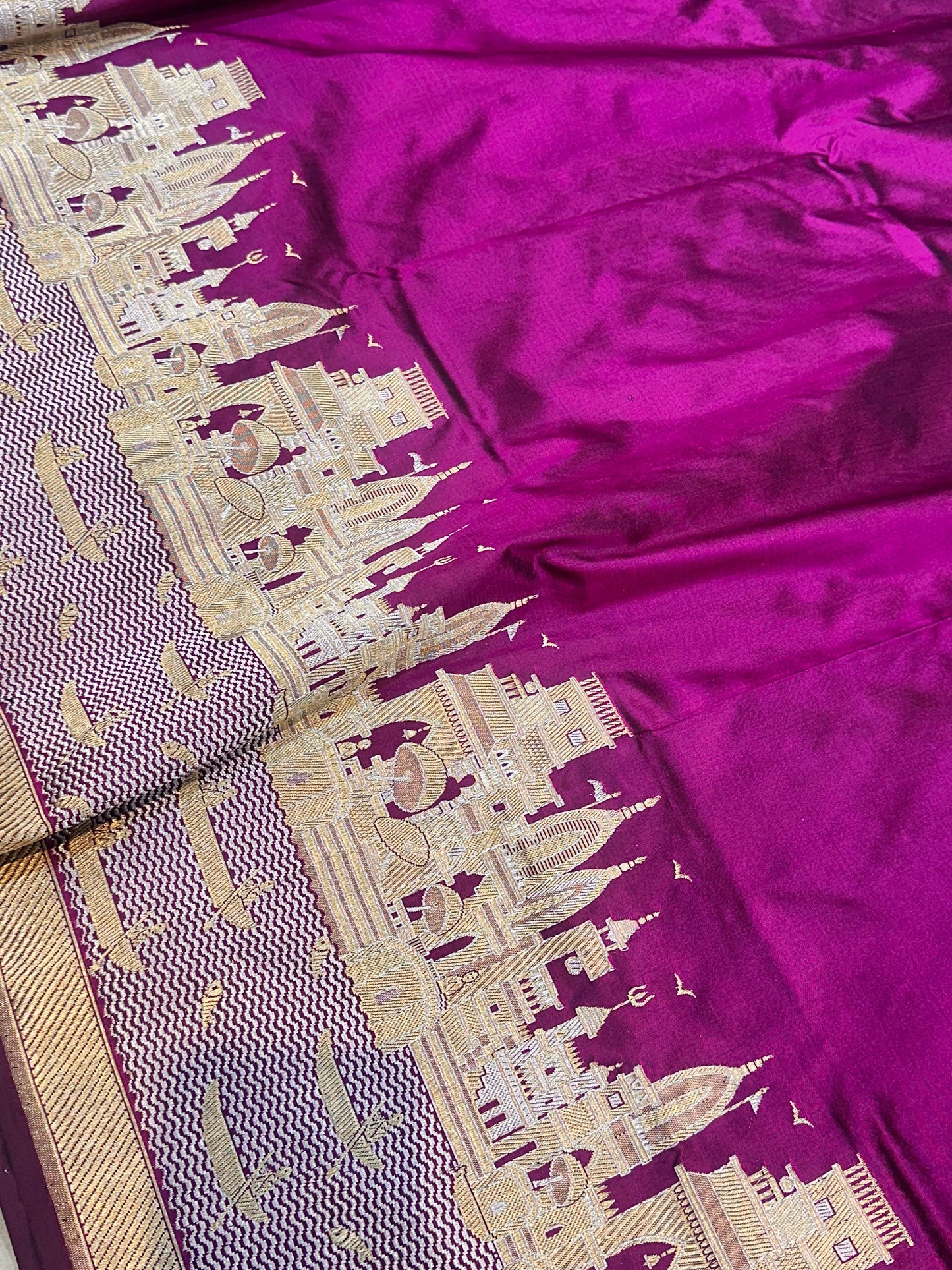 Banaras 100% Pure katan Premium Kadua Silk Saree with allover beautiful Banarasi Ghat design On full body