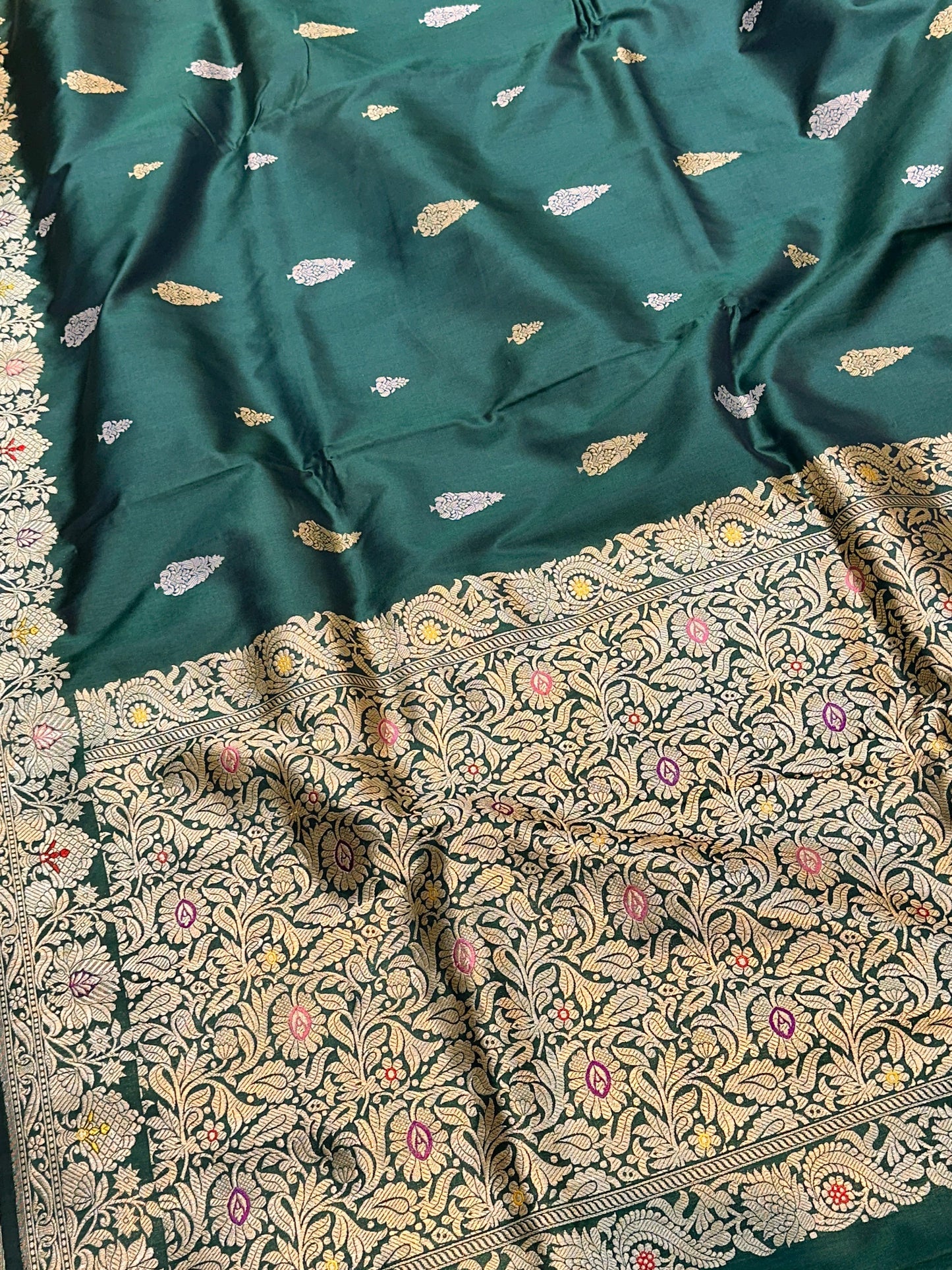 Banaras 100% Pure katan Premium Kadua Silk Saree with allover beautiful Sona Roopa Buta design On full body