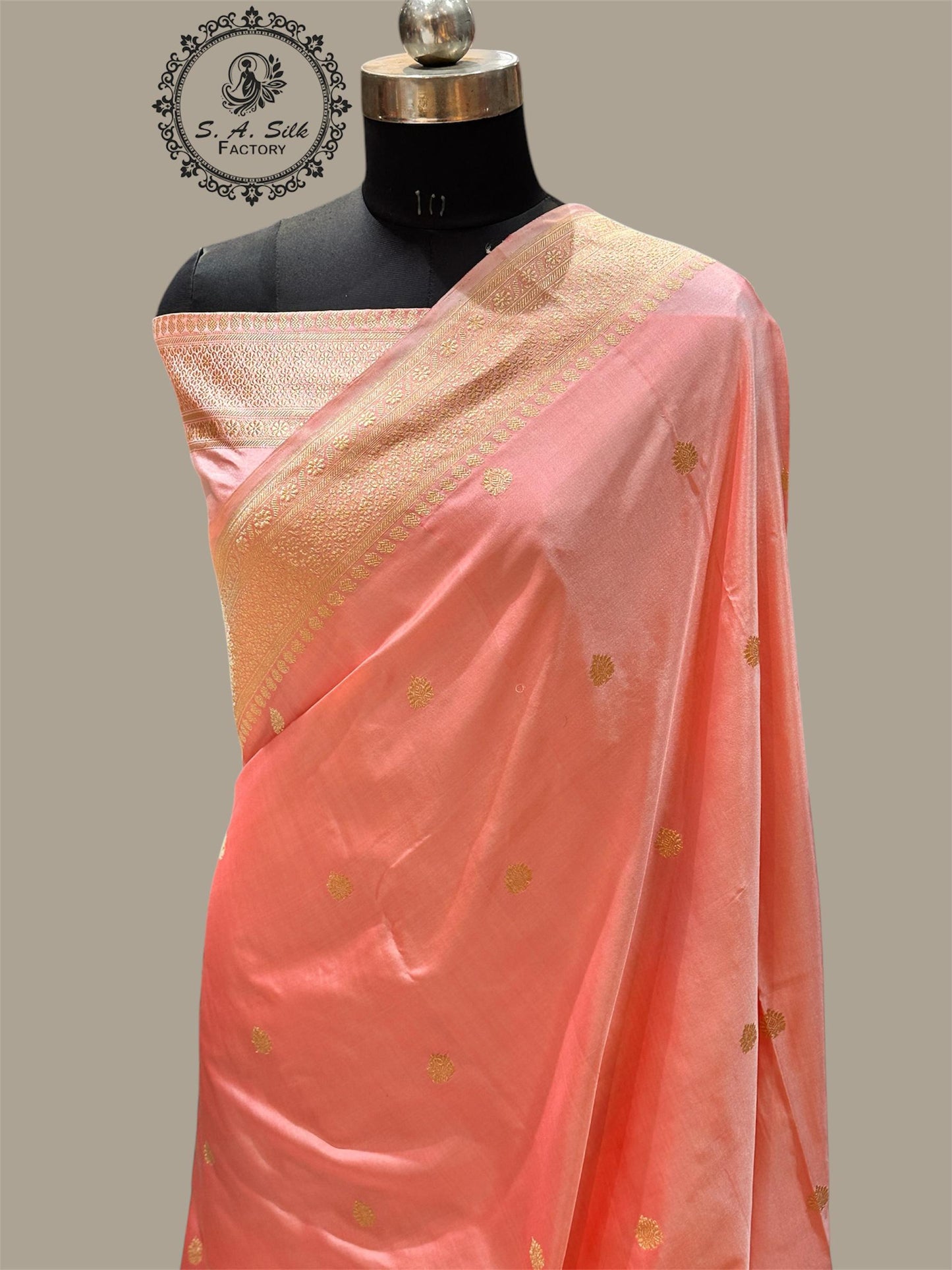 Banaras 100% Pure Mashru katan Premium Kadua Silk Saree with allover beautiful Jari Buti design