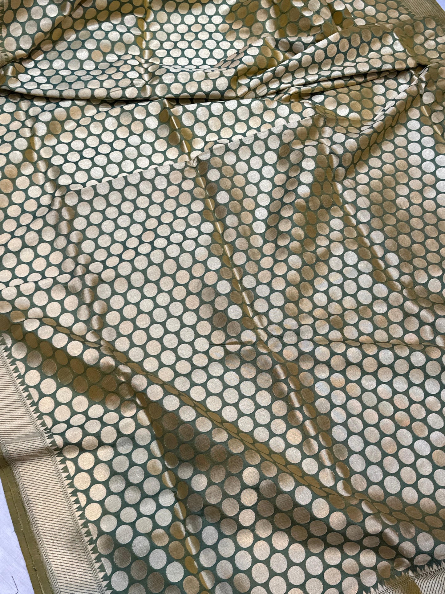 Banaras 100% pure katan silk Saree with premium real silk saree (Light Green Dual shaded)