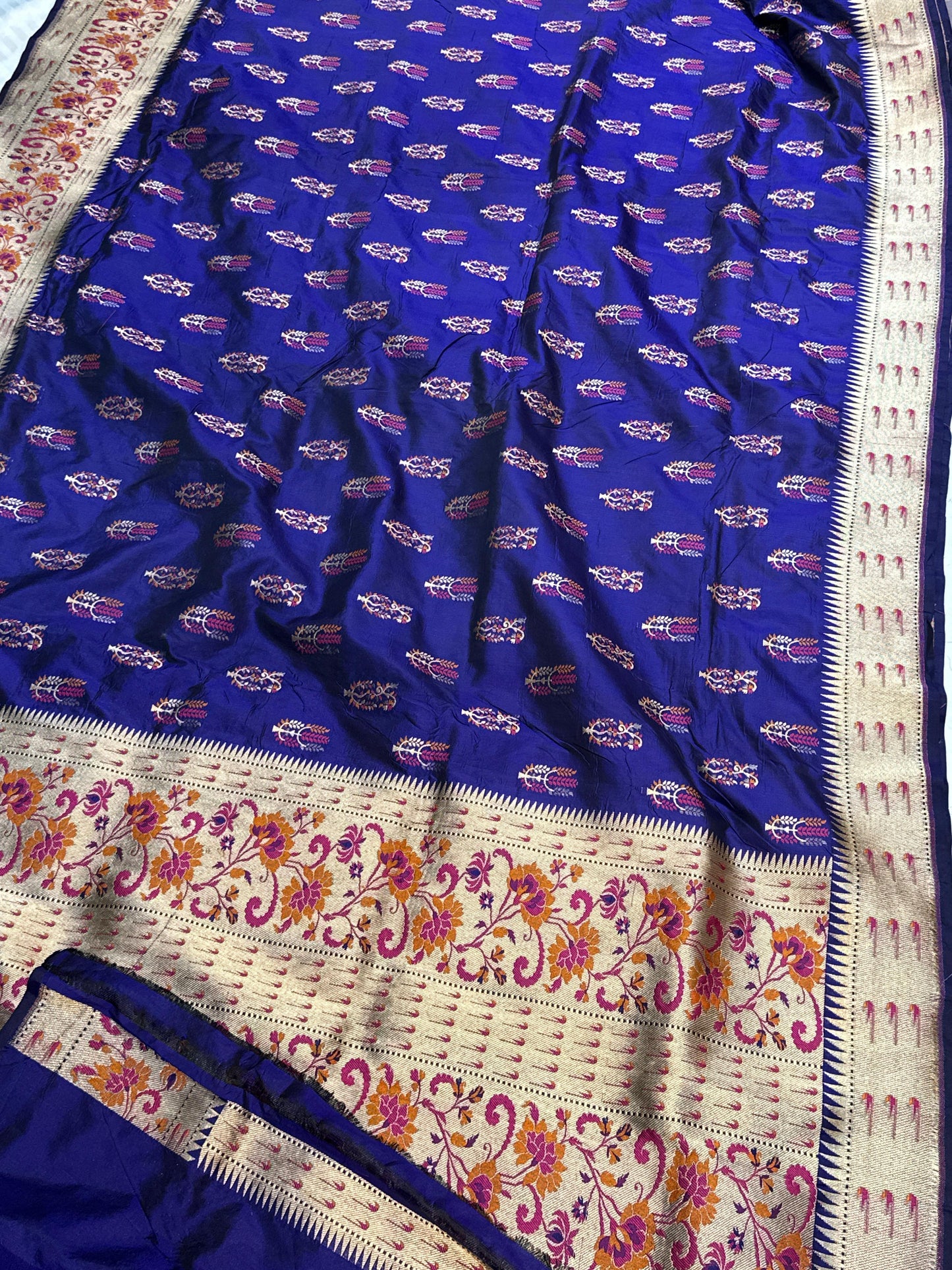 Banaras 100% pure katan silk Saree with premium silk saree with allover water zari (Purple)