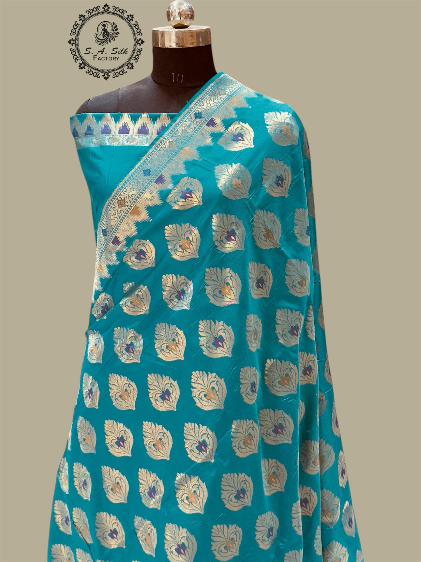 Banaras 100% pure katan silk Saree with premium real silk saree with allover water zari (Light Rama Green)