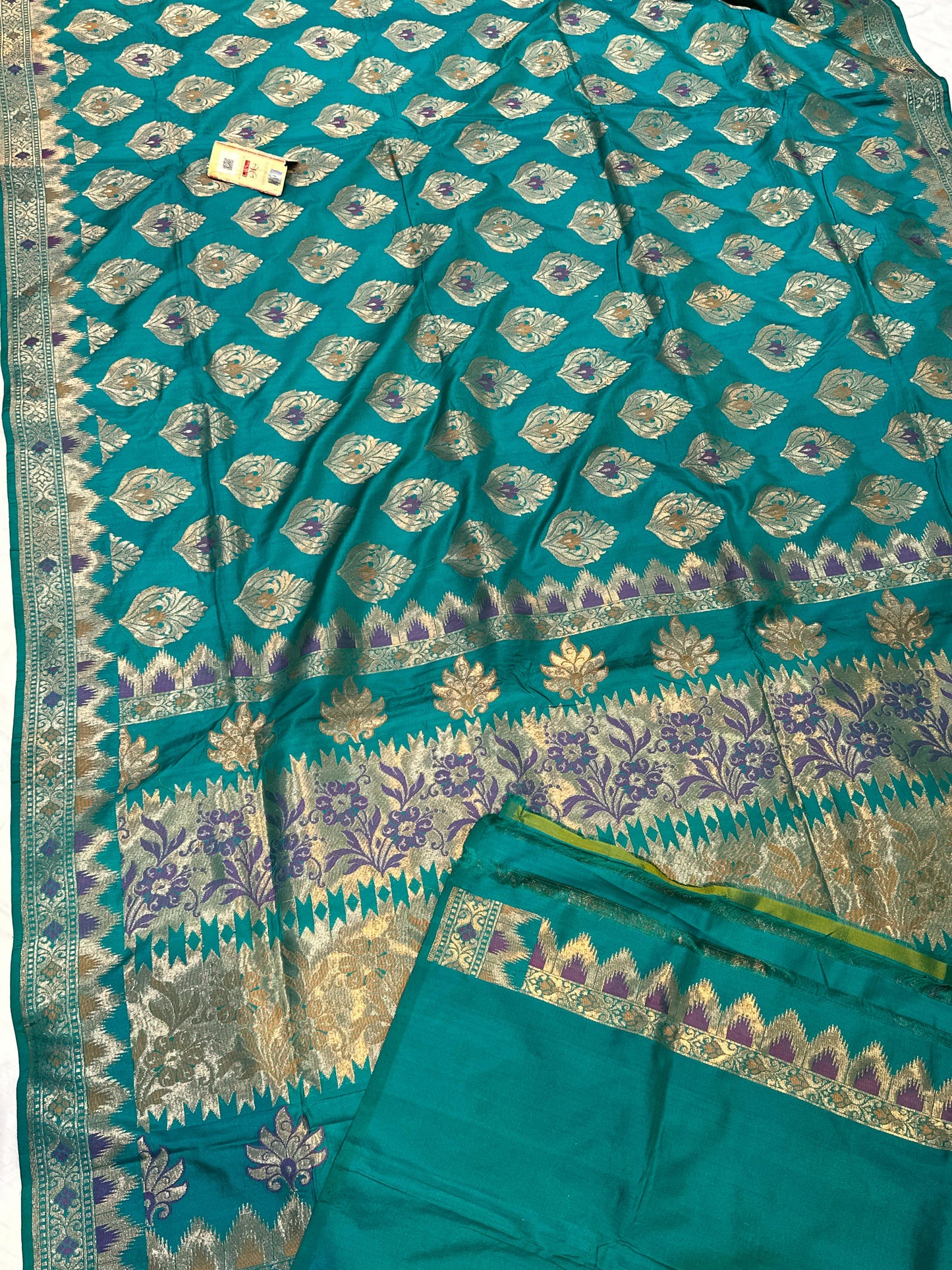 Banaras 100% pure katan silk Saree with premium real silk saree with allover water zari (Light Rama Green)
