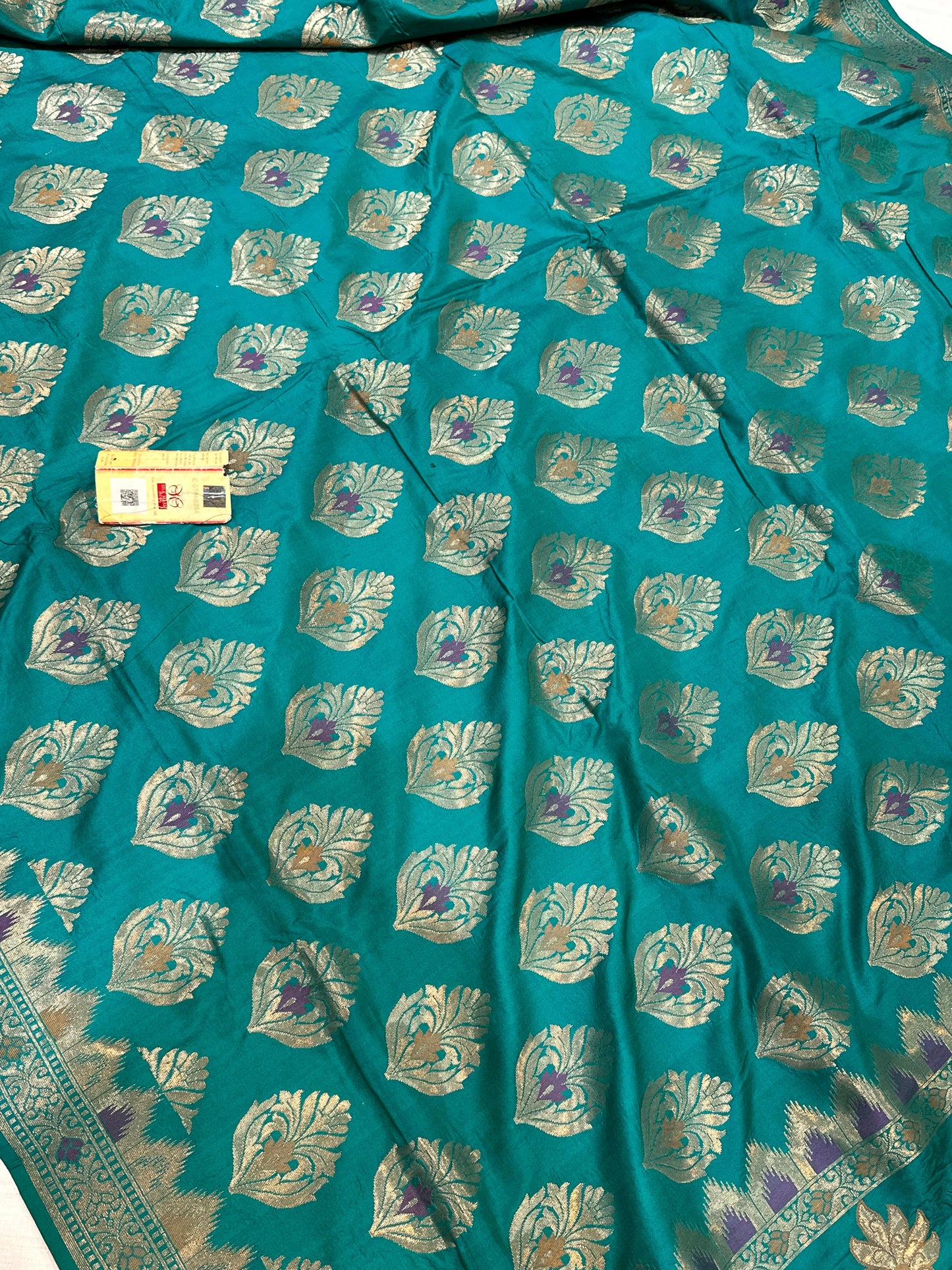 Banaras 100% pure katan silk Saree with premium real silk saree with allover water zari (Light Rama Green)
