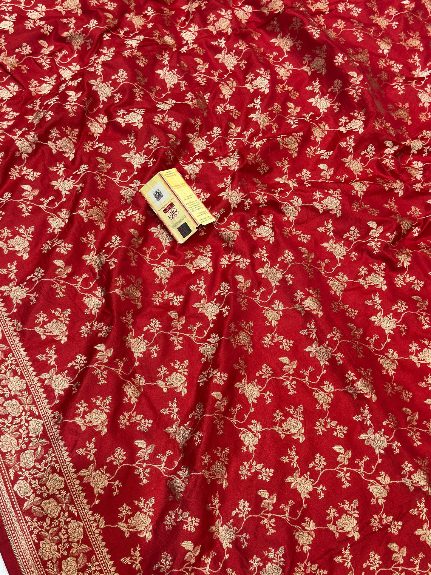 Banaras 100% pure katan silk Saree with premium real Jari silk saree with allover water zari (Red)