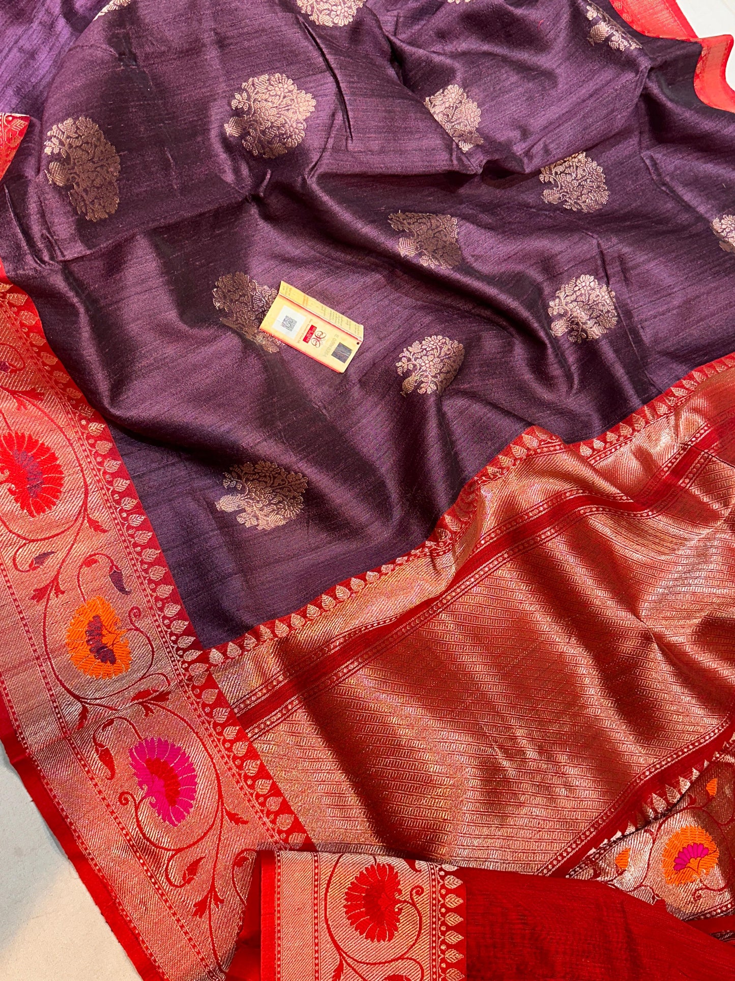 Banarasi 100% pure Tussre kadua premium handloom silk saree