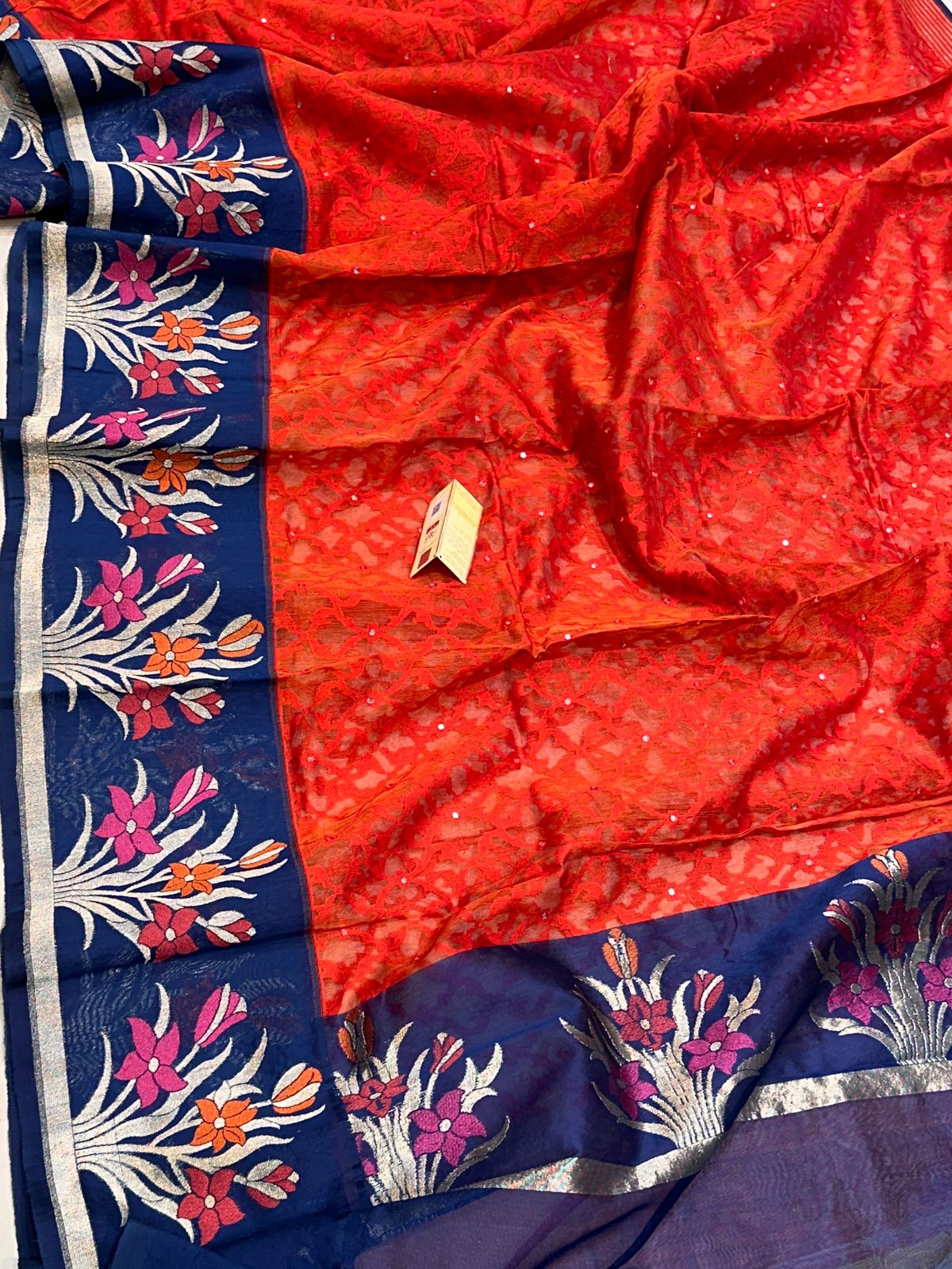 Banarasi 100% pure handloom premium jutt net silk saree