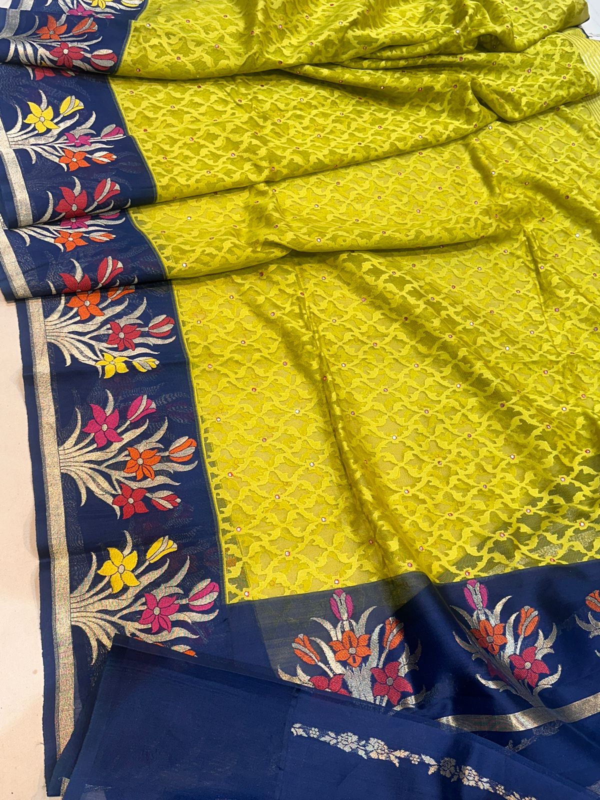 Banarasi 100% pure premium jutt net silk saree