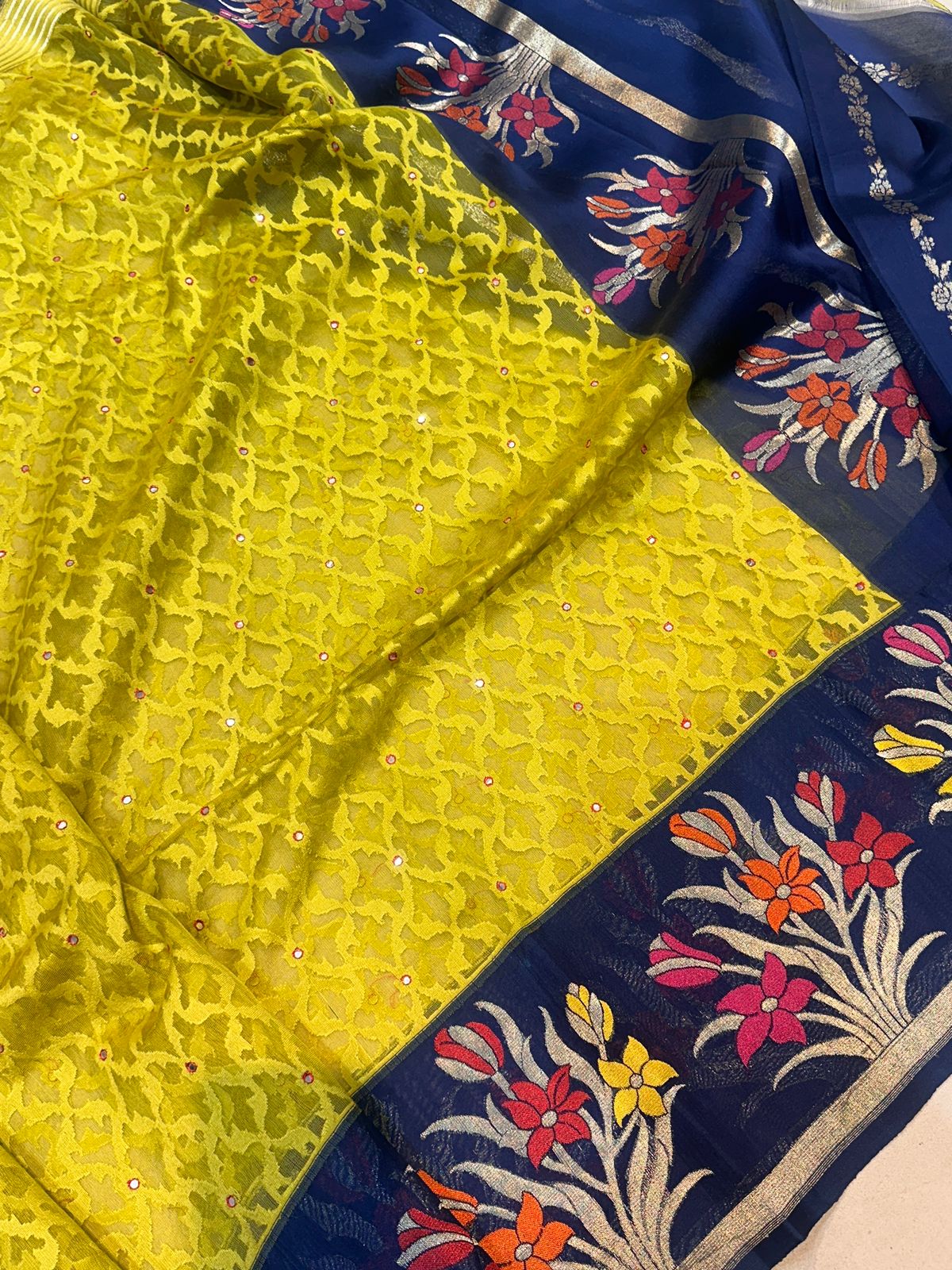 Banarasi 100% pure premium jutt net silk saree