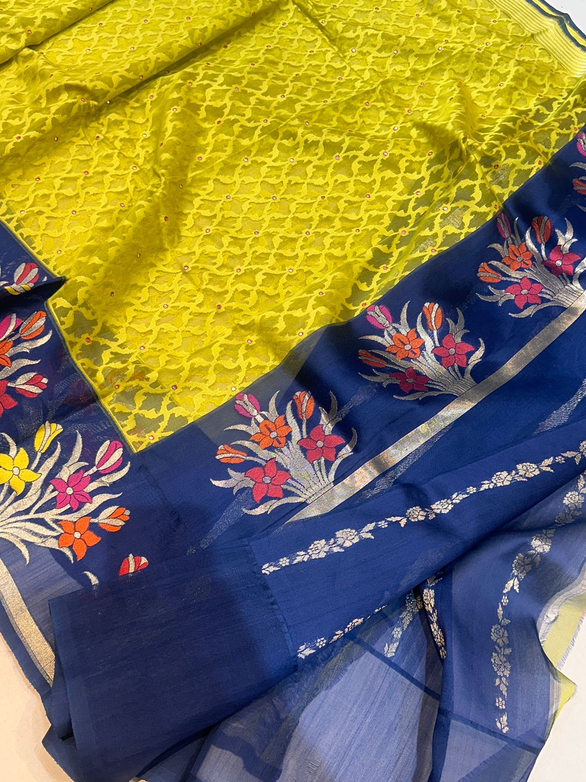Banarasi 100% pure premium jutt net silk saree