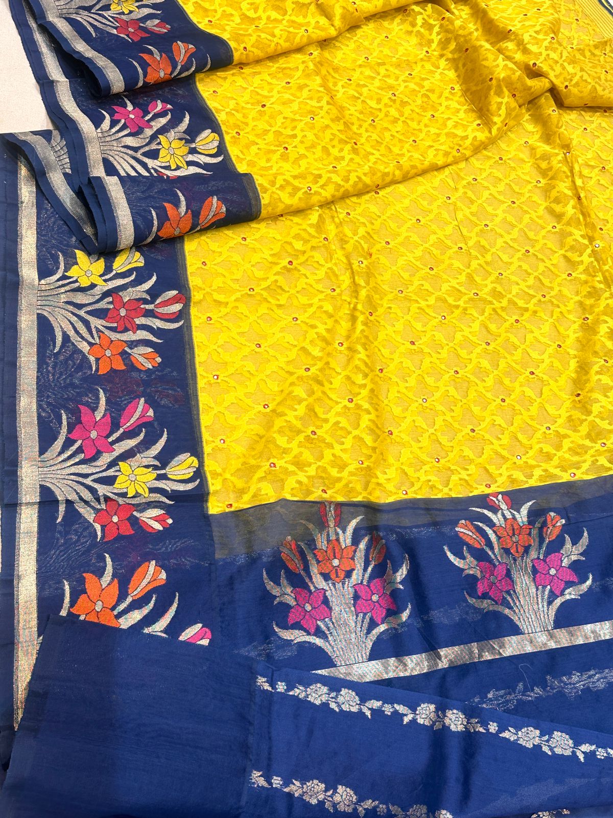 Banarasi 100% pure premium jutt net silk saree