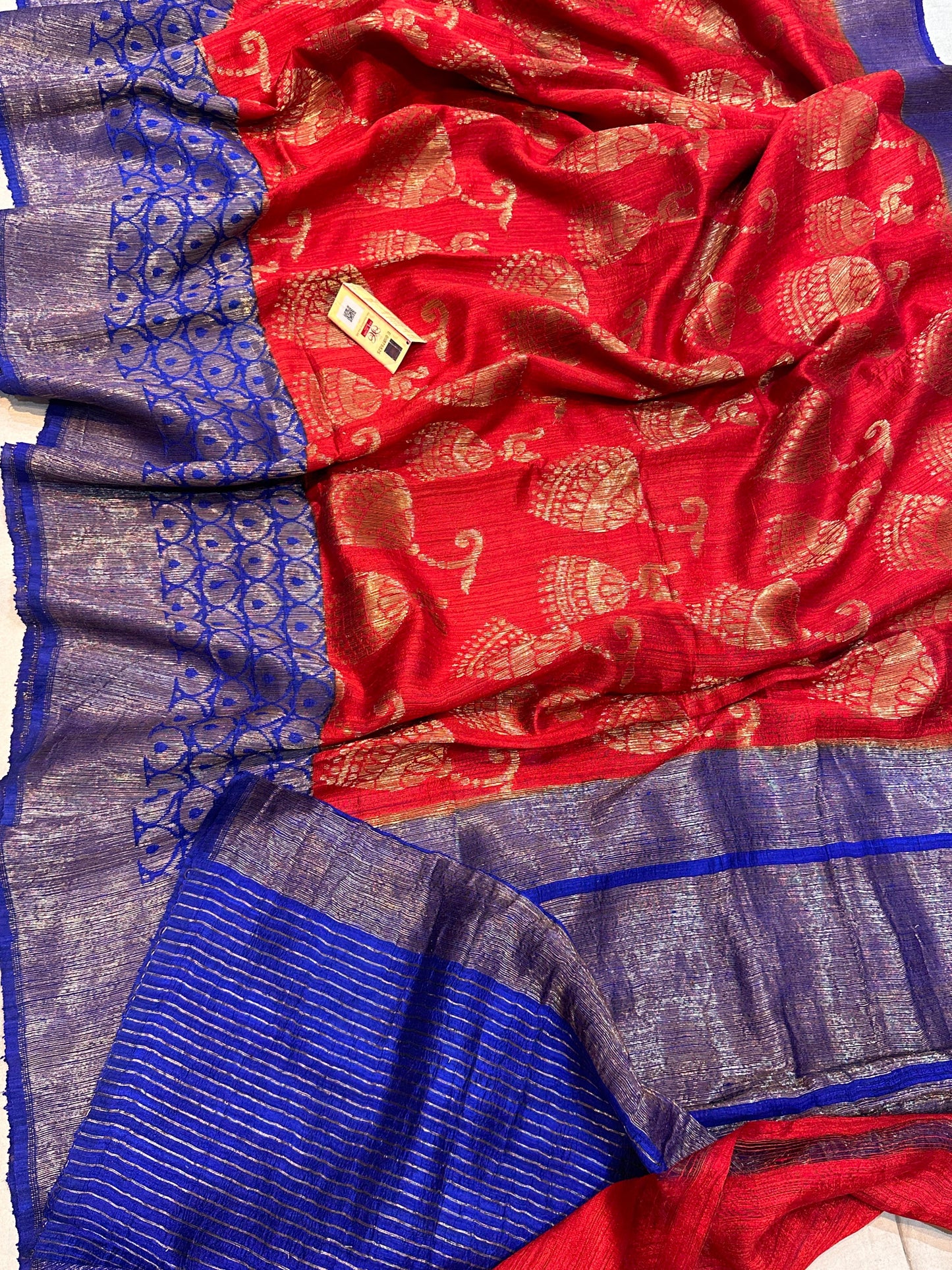 Banaras 100% pure Raw dupion silk saree