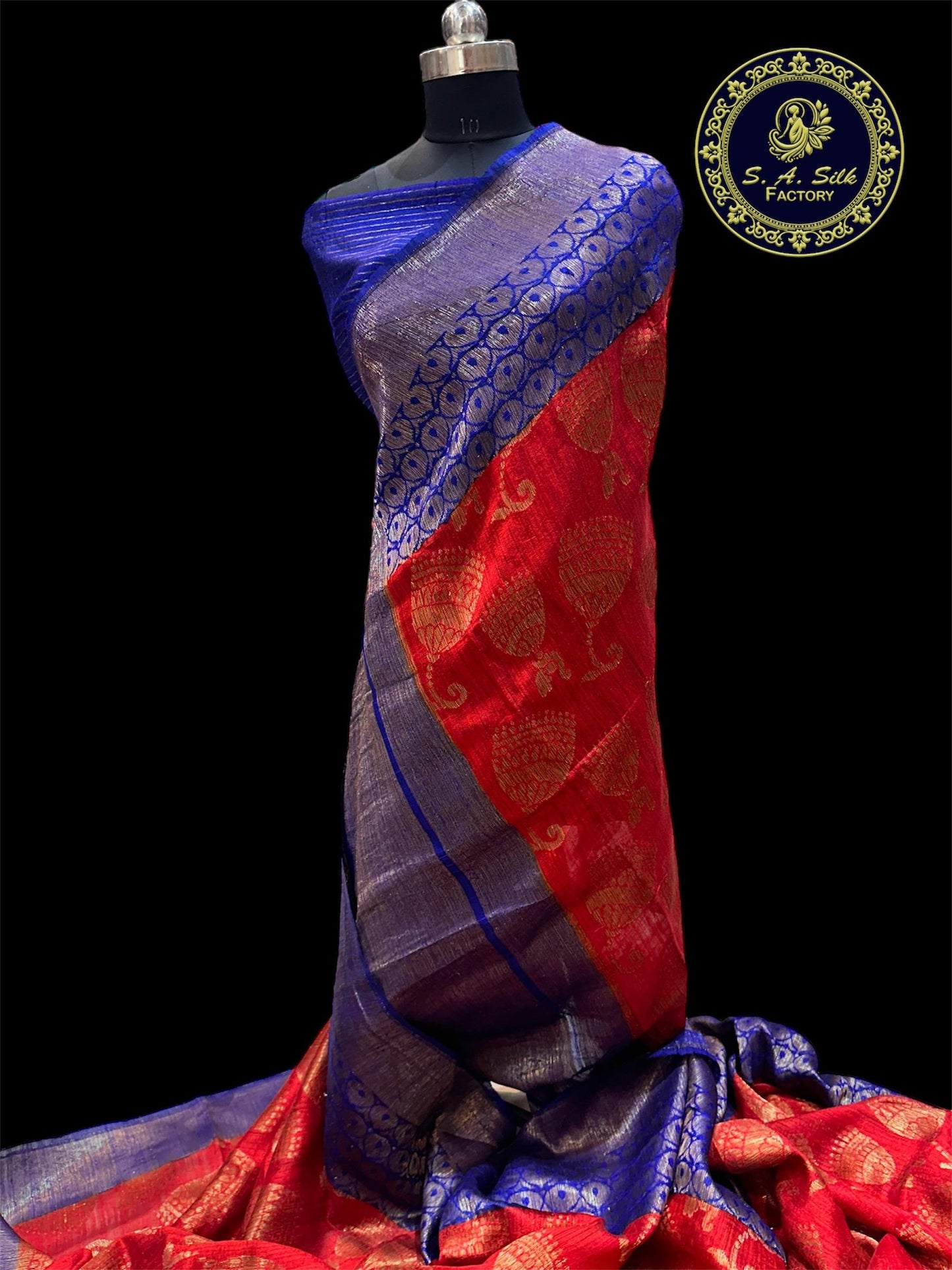 Banaras 100% pure Raw dupion silk saree