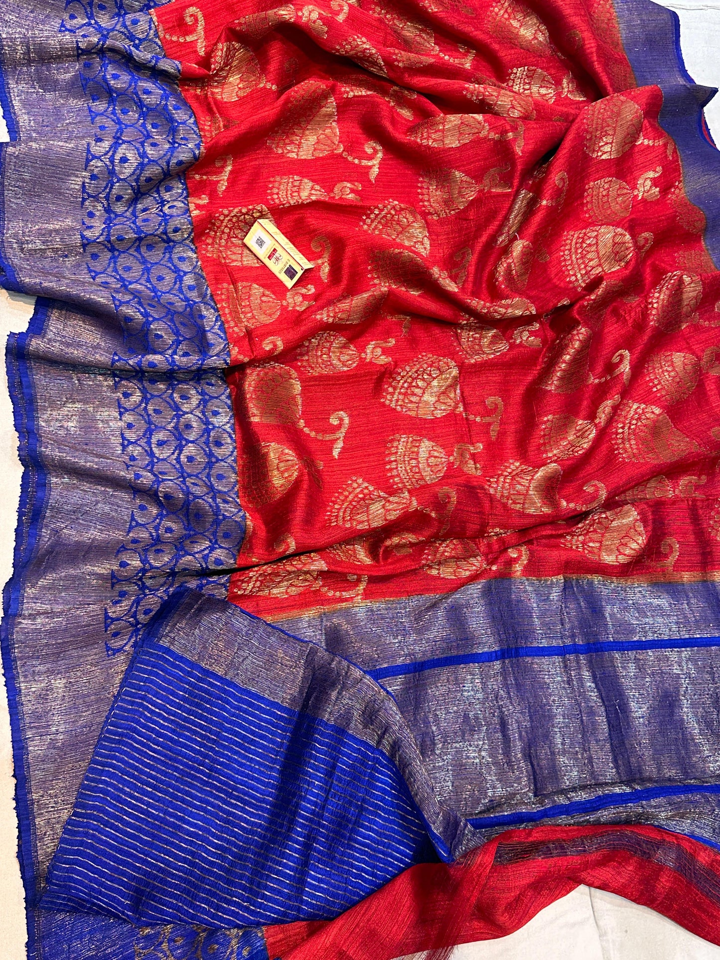 Banaras 100% pure Raw dupion silk saree