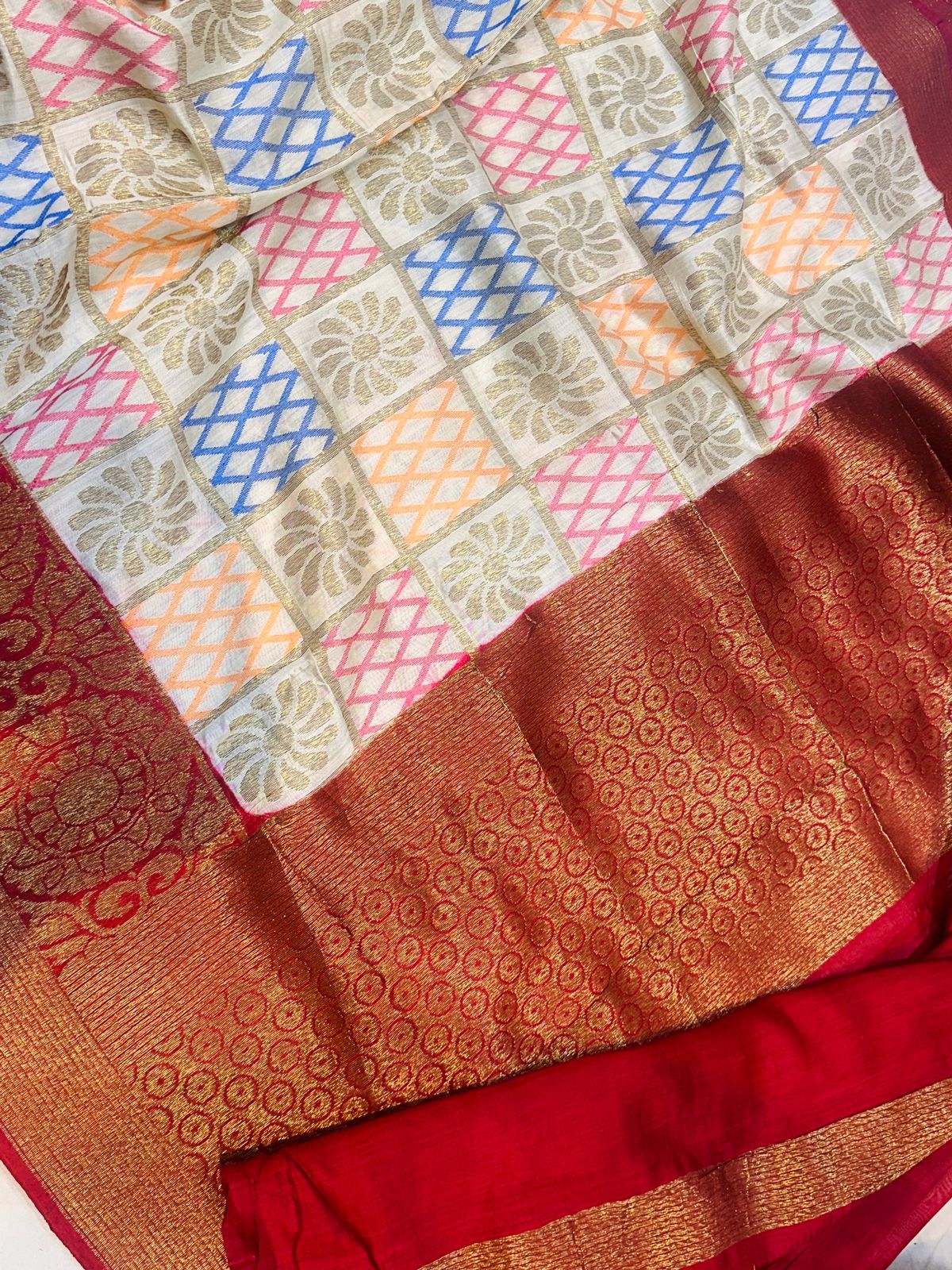 Banaras 100% pure Raw dupion silk saree
