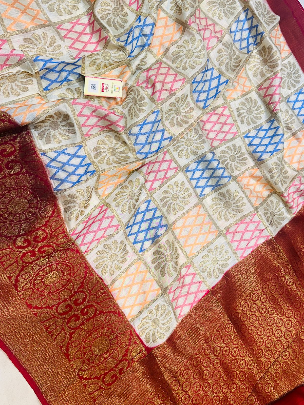 Banaras 100% pure Raw dupion silk saree