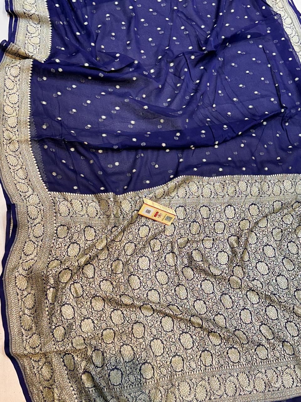 Banaras 100% pure khaddi chiffon silk saree