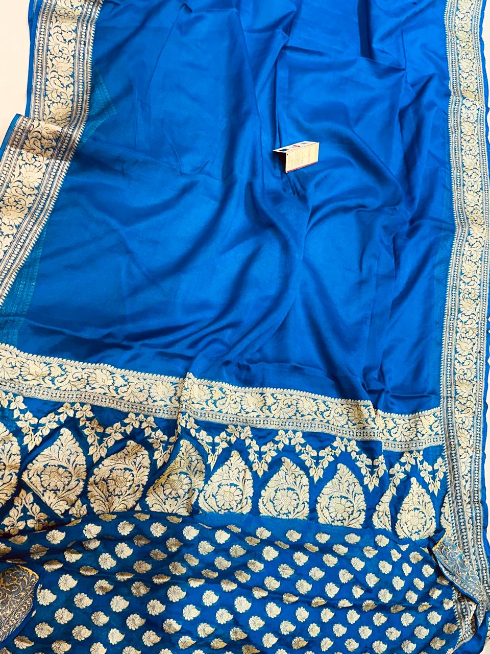 Banaras 100% pure khaddi chiffon silk saree