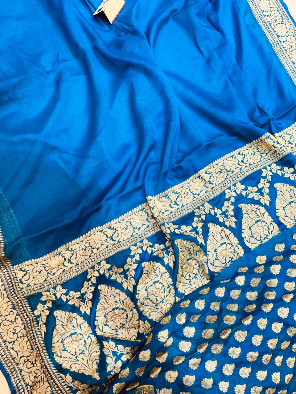 Banaras 100% pure khaddi chiffon silk saree