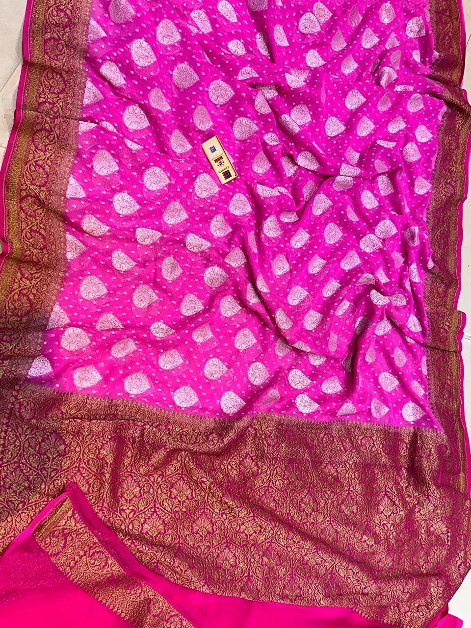 Banaras 100% pure khaddi chiffon silk saree