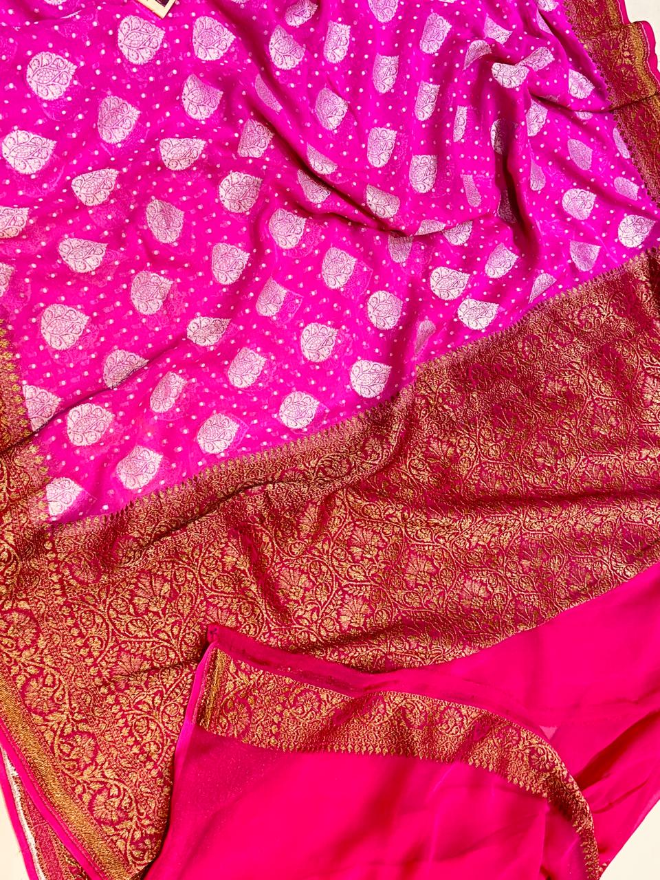 Banaras 100% pure khaddi chiffon silk saree