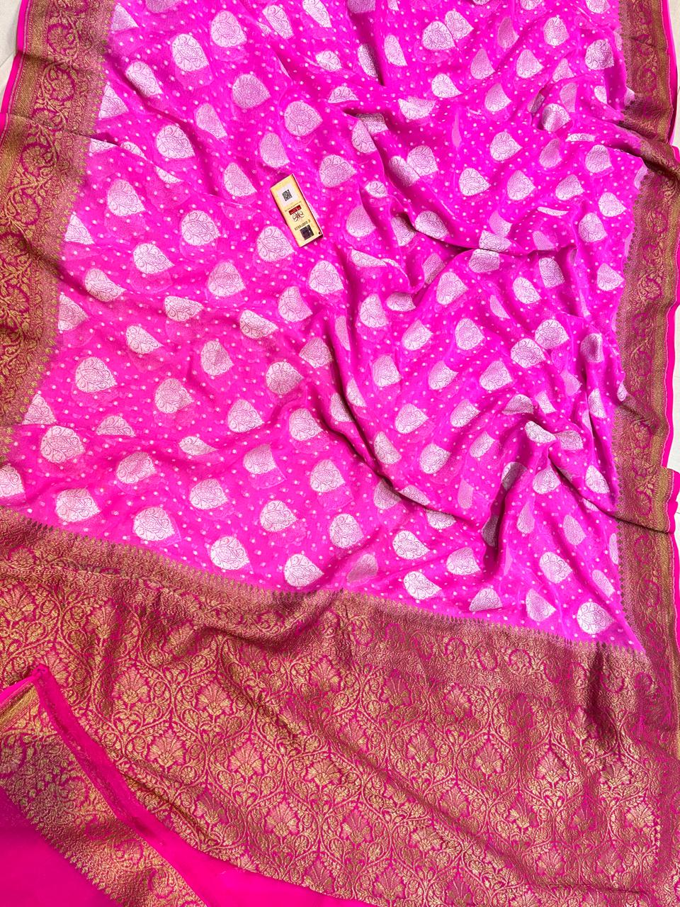 Banaras 100% pure khaddi chiffon silk saree