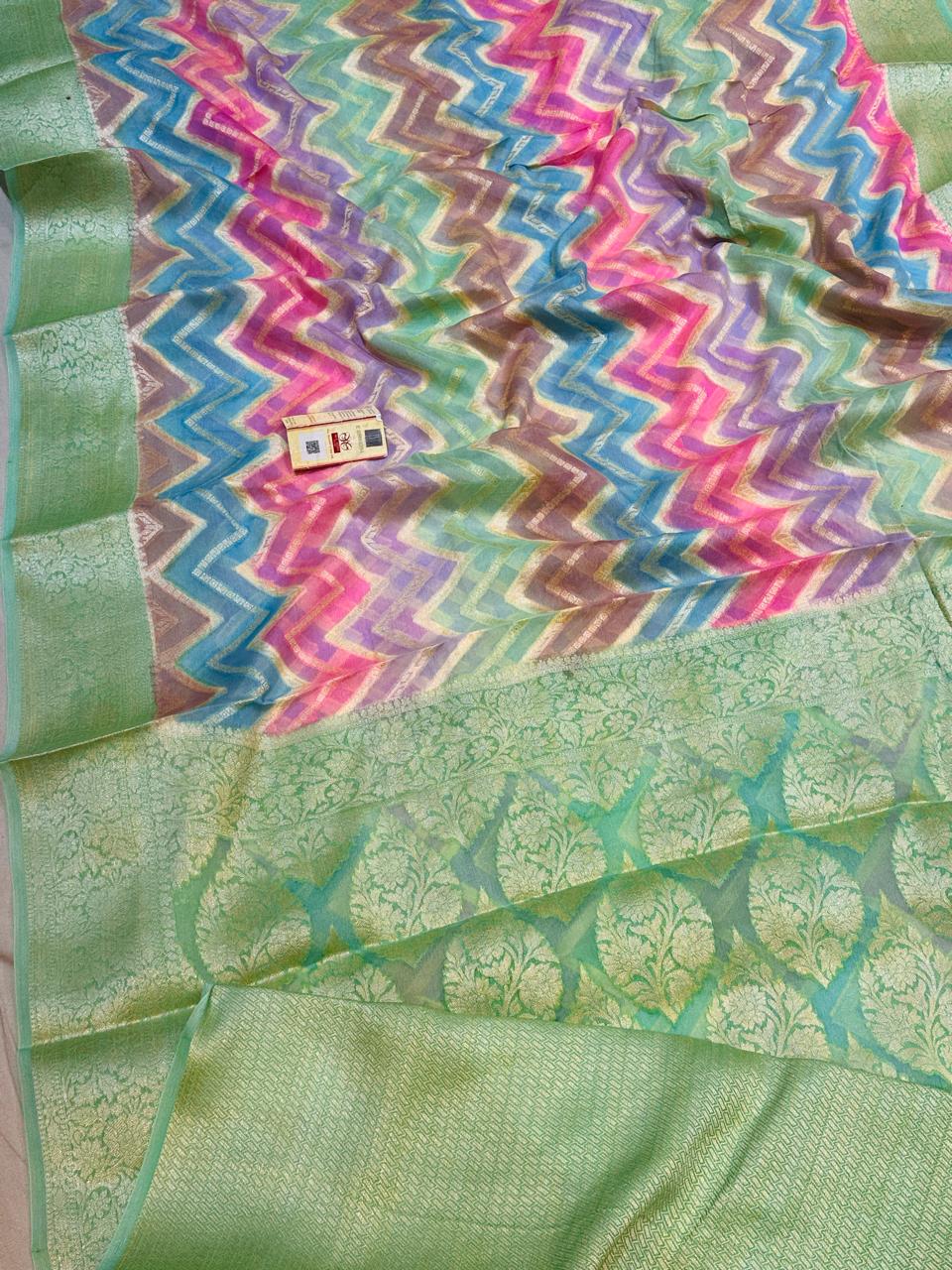 Banarasi 100% pure khaddi chiffon silk saree