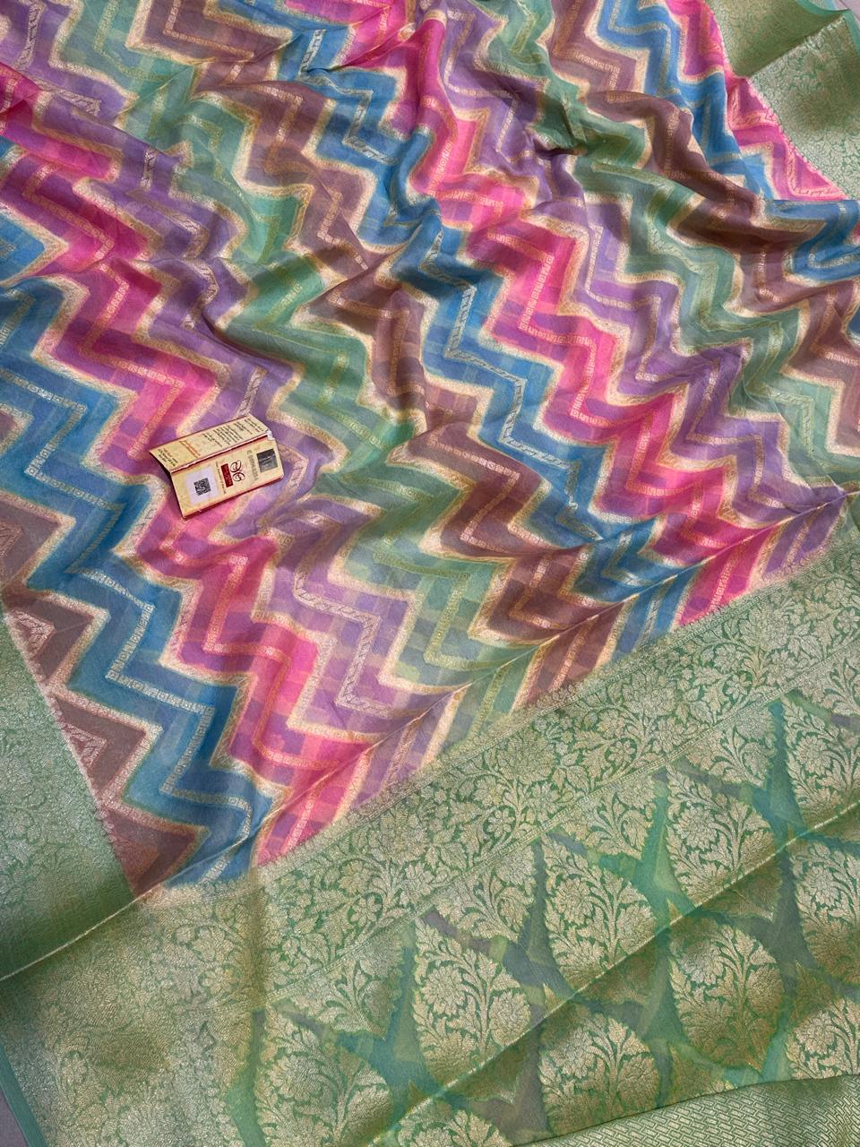 Banarasi 100% pure khaddi chiffon silk saree