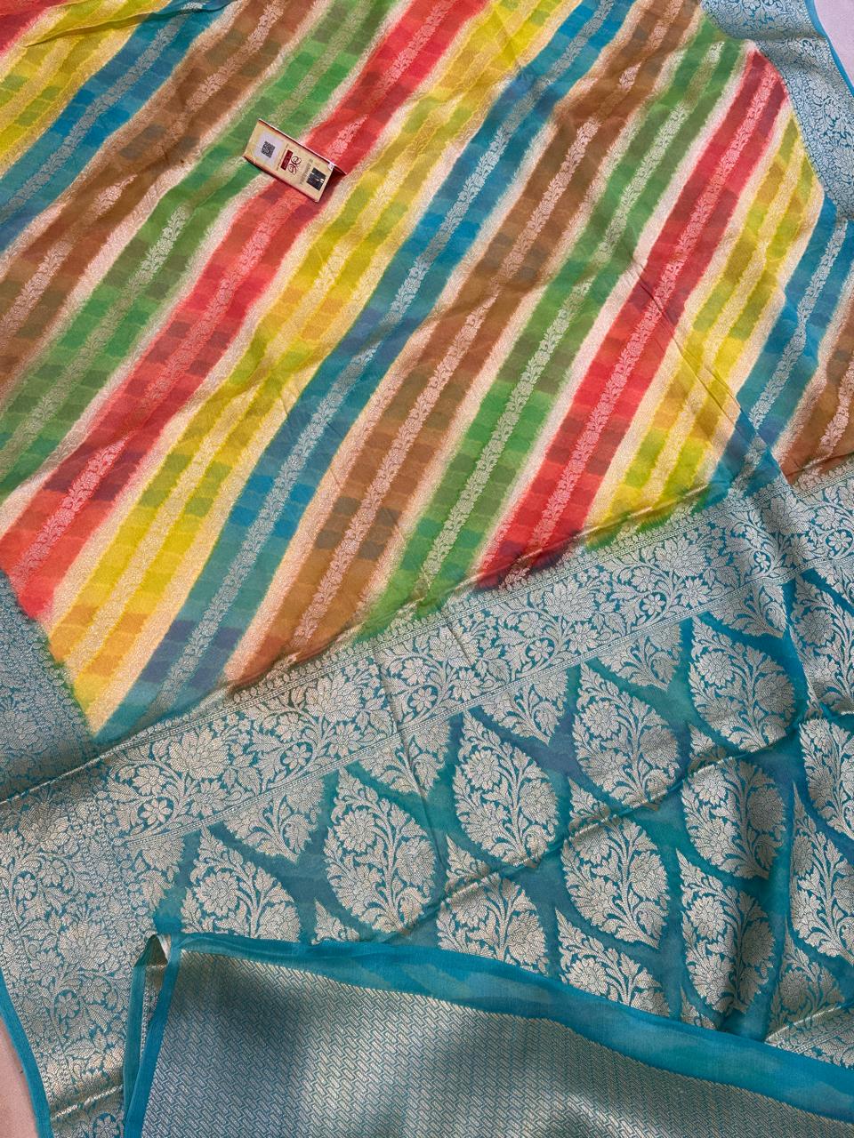 Banarasi 100% pure khaddi chiffon silk saree
