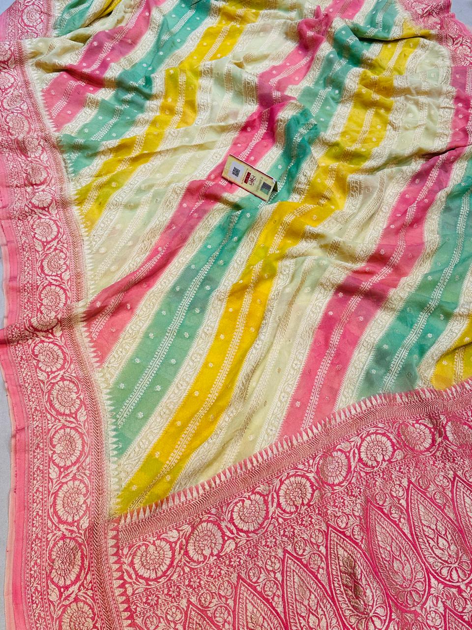 Banarasi 100% pure khaddi chiffon silk saree