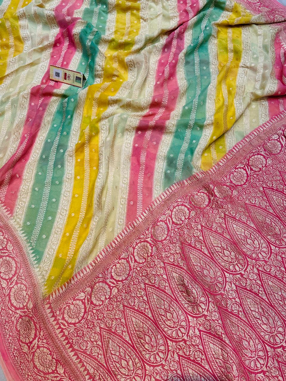 Banarasi 100% pure khaddi chiffon silk saree