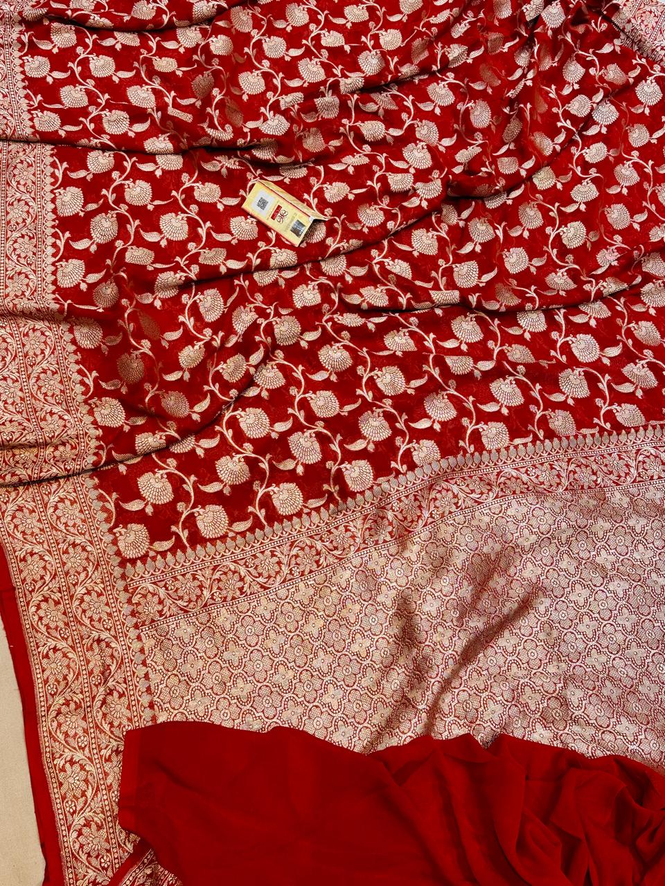 Banaras 100% pure khaddi chiffon silk saree