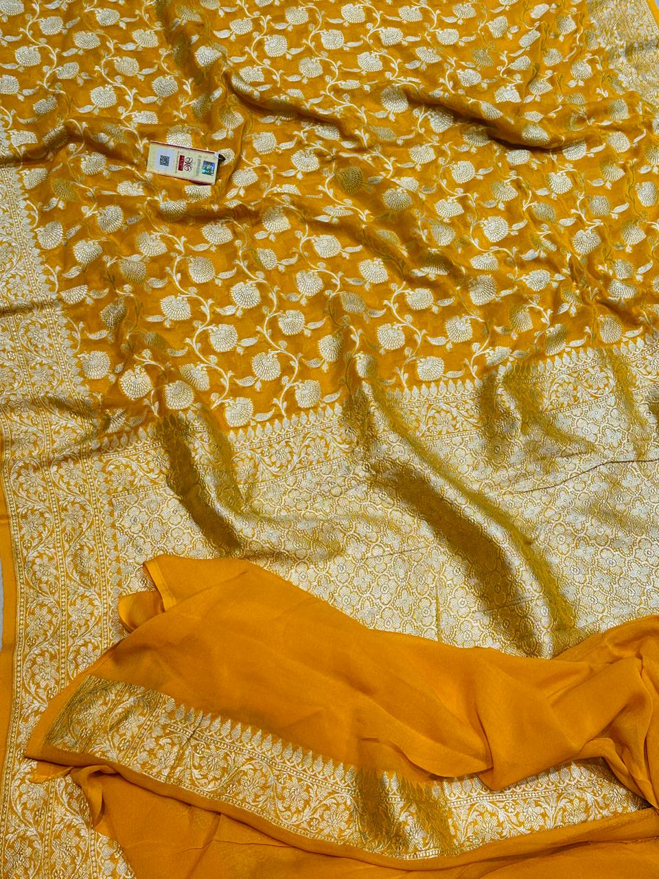 Banarasi 100% pure khaddi chiffon silk saree