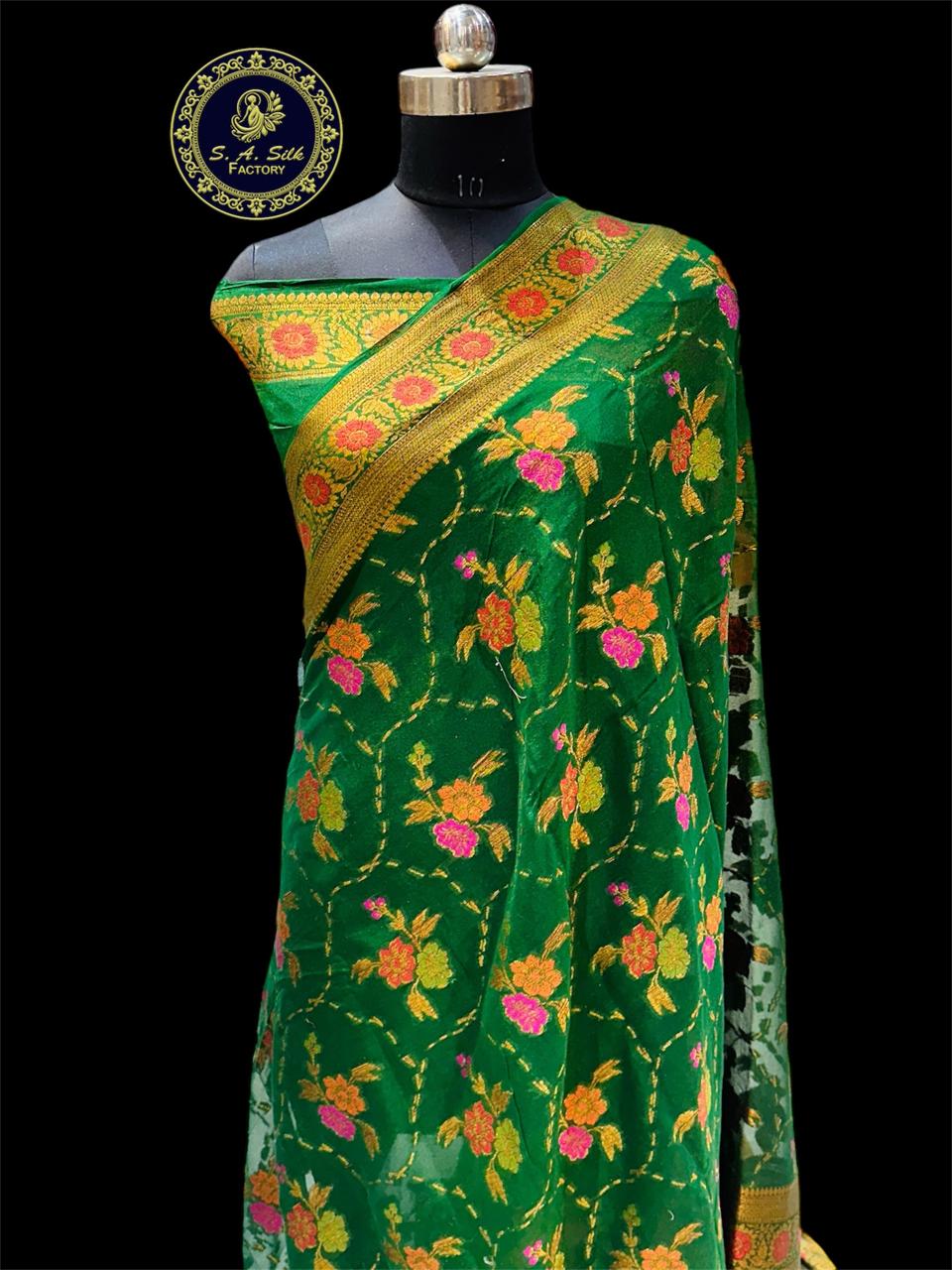 Banarasi 100% pure khaddi chiffon silk saree