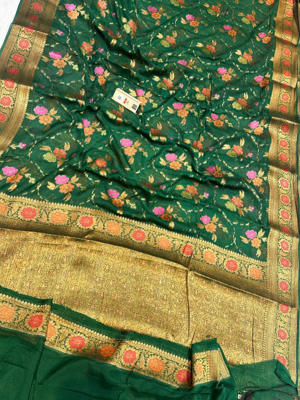 Banarasi 100% pure khaddi chiffon silk saree