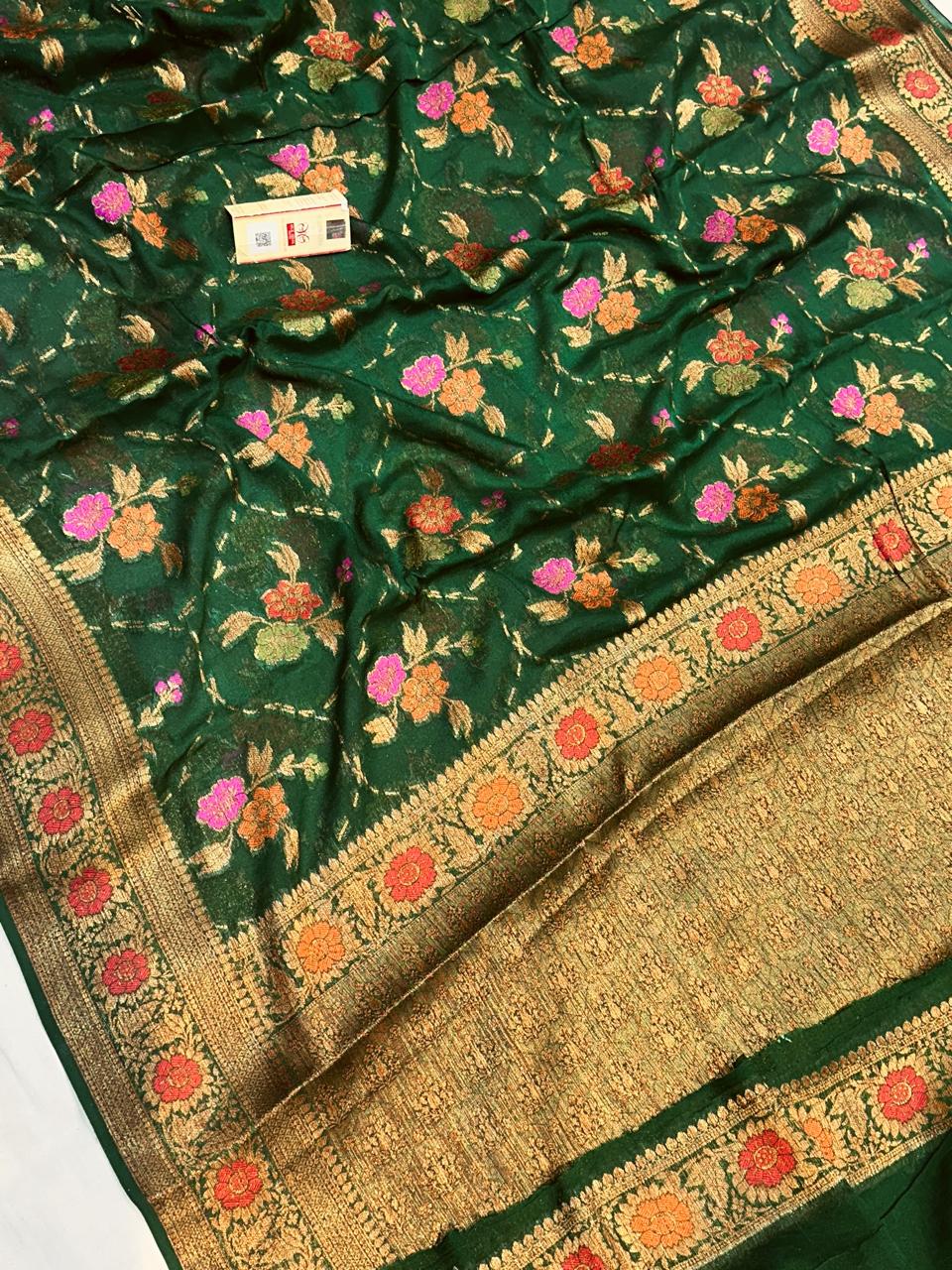 Banarasi 100% pure khaddi chiffon silk saree