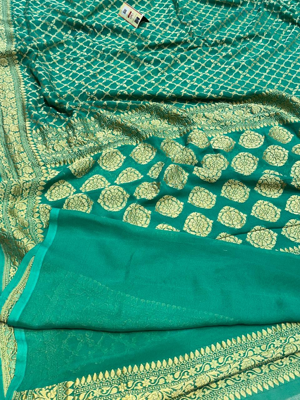 Banarasi 100% pure khaddi chiffon silk saree