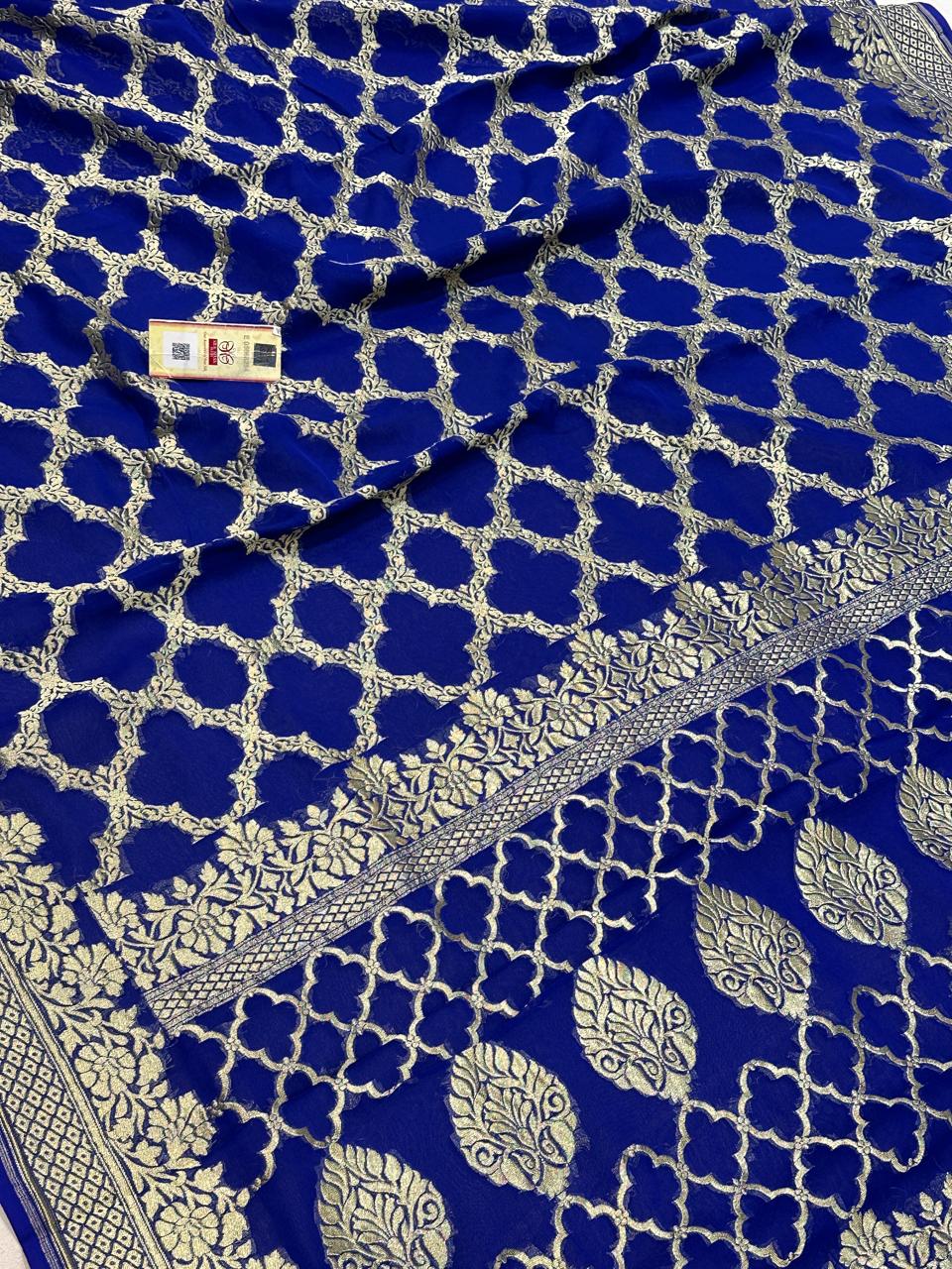 Banarasi 100% Pure khaddi chiffon silk saree