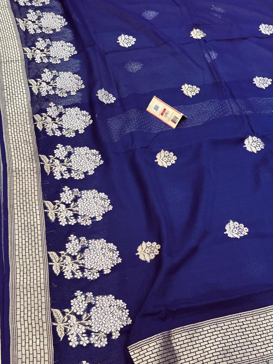 Banarasi 100% Pure khaddi chiffon silk saree