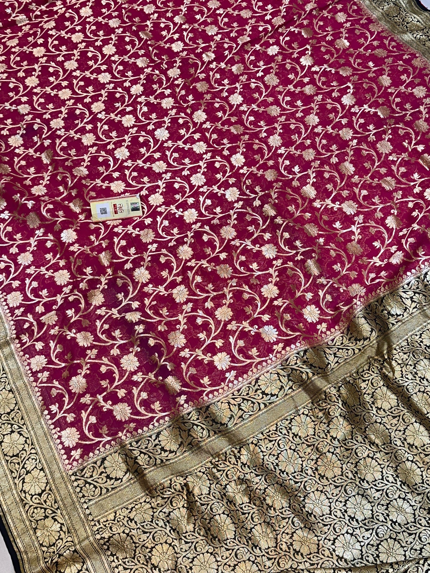 Banarasi 100% Pure khaddi chiffon silk saree