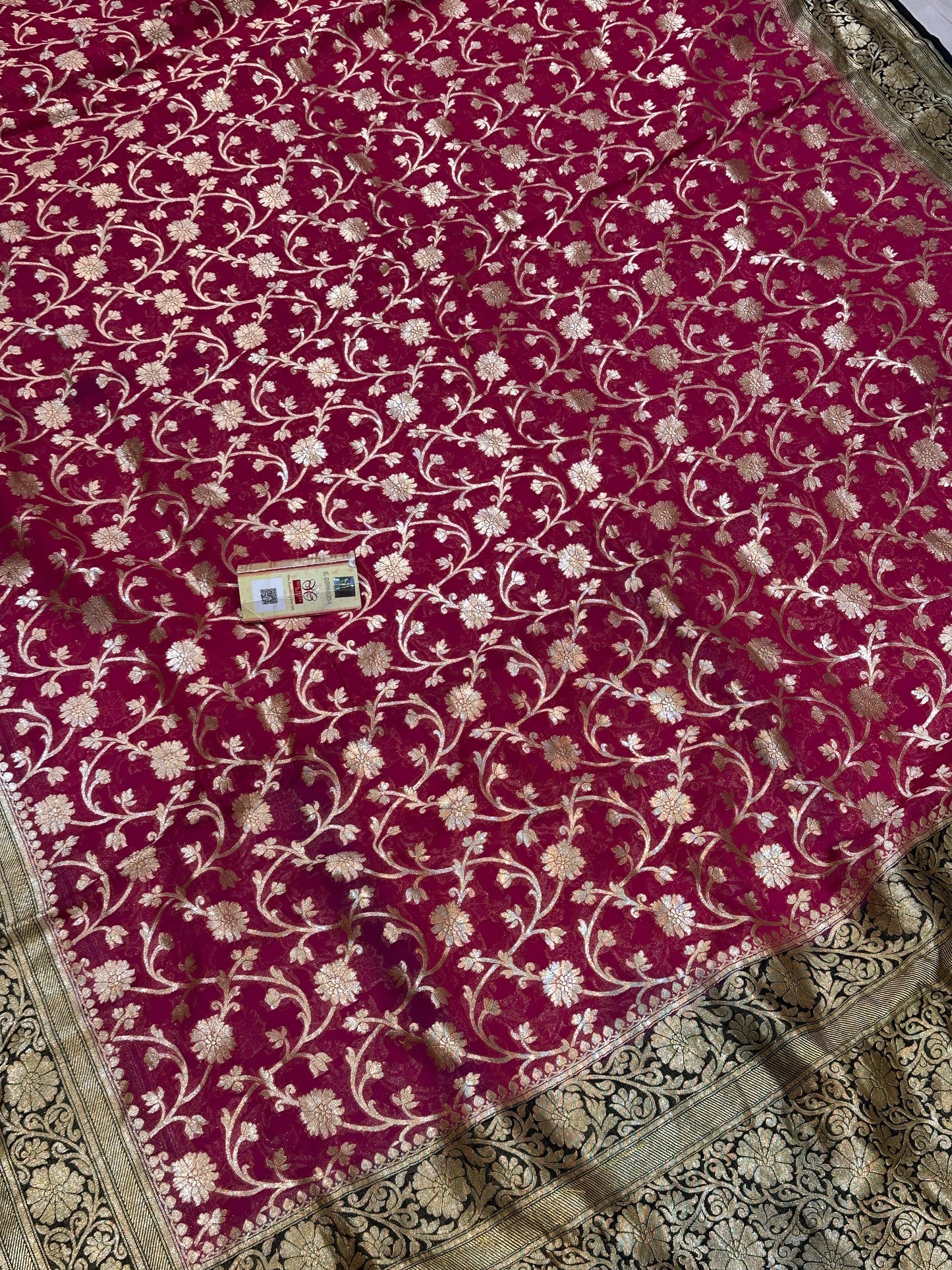 Banarasi 100% Pure khaddi chiffon silk saree