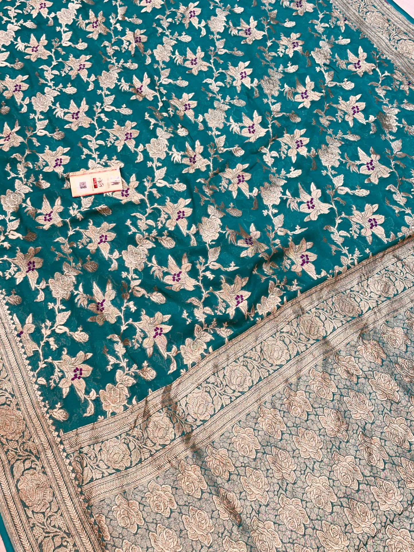 Banarasi 100% Pure khaddi chiffon silk saree