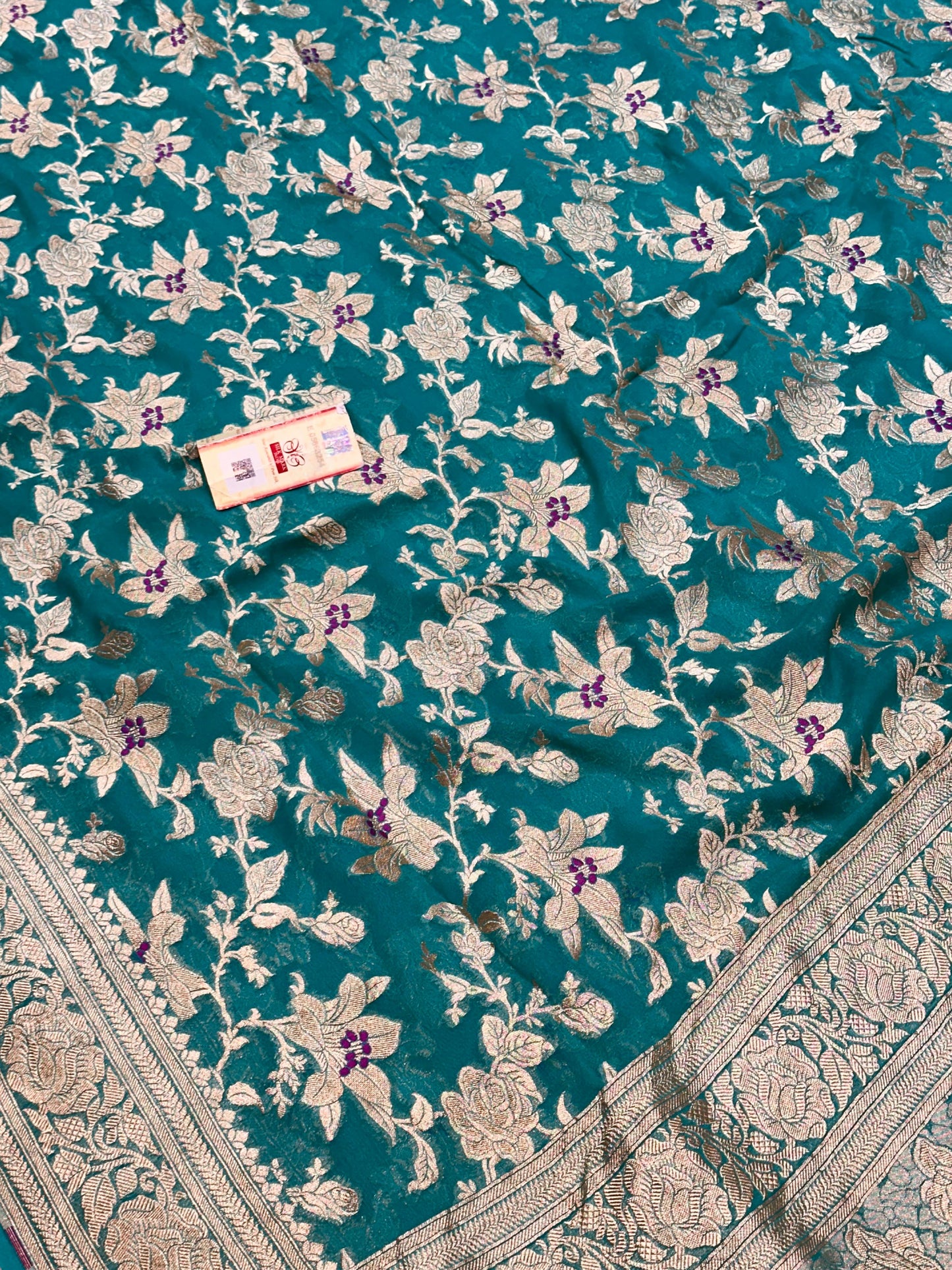 Banarasi 100% Pure khaddi chiffon silk saree
