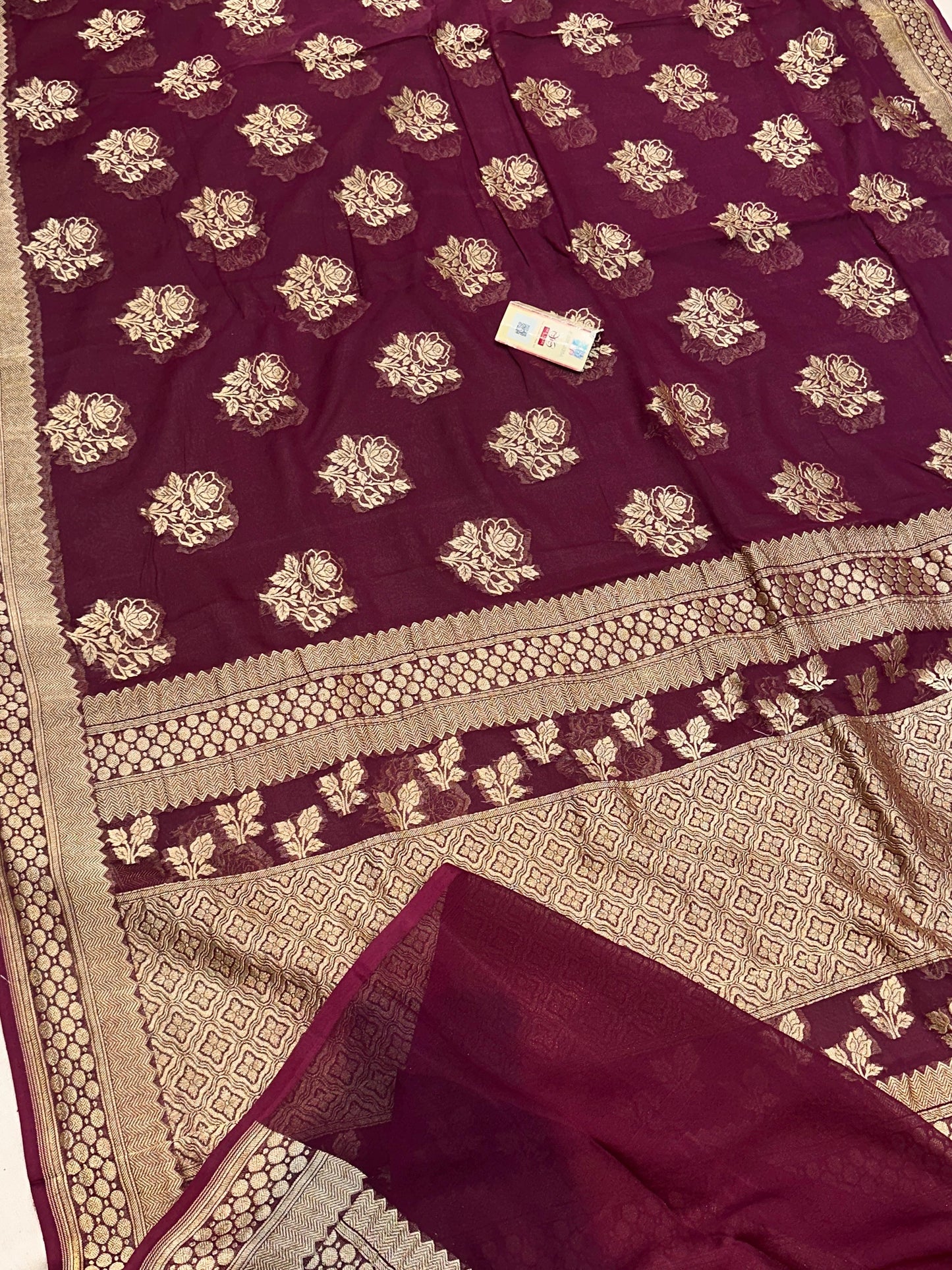 Banarasi 100% Pure khaddi chiffon silk saree