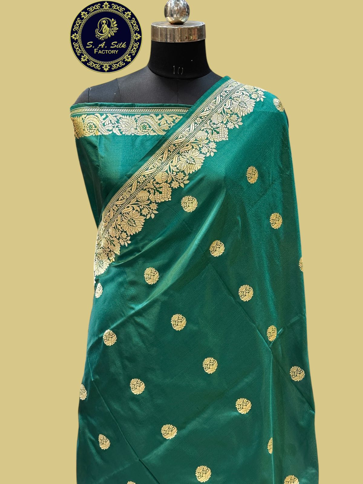 Banaras 100% Pure katan kadua buta Silk Saree with allover kadua Buta zari weave Design