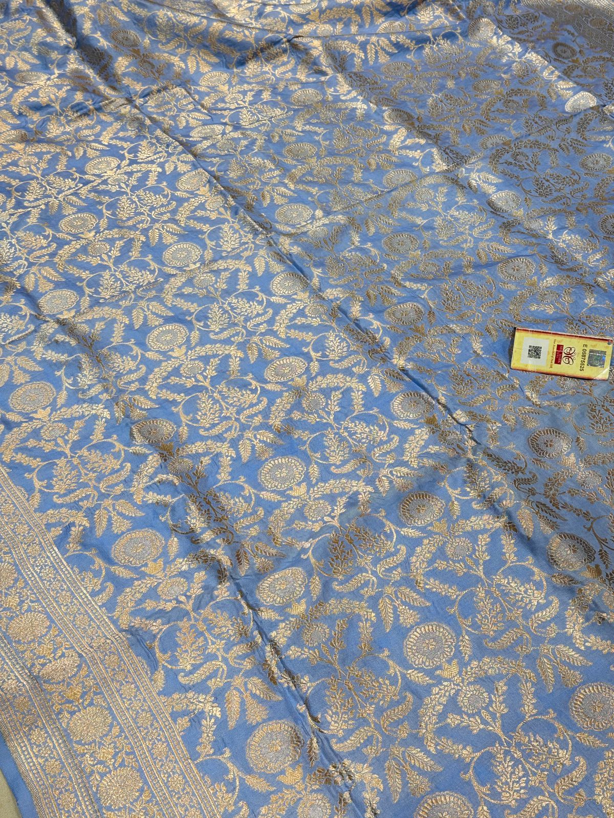 Banaras 100% Pure katan jaal Silk Saree with allover zari weave jaal Design and zari border