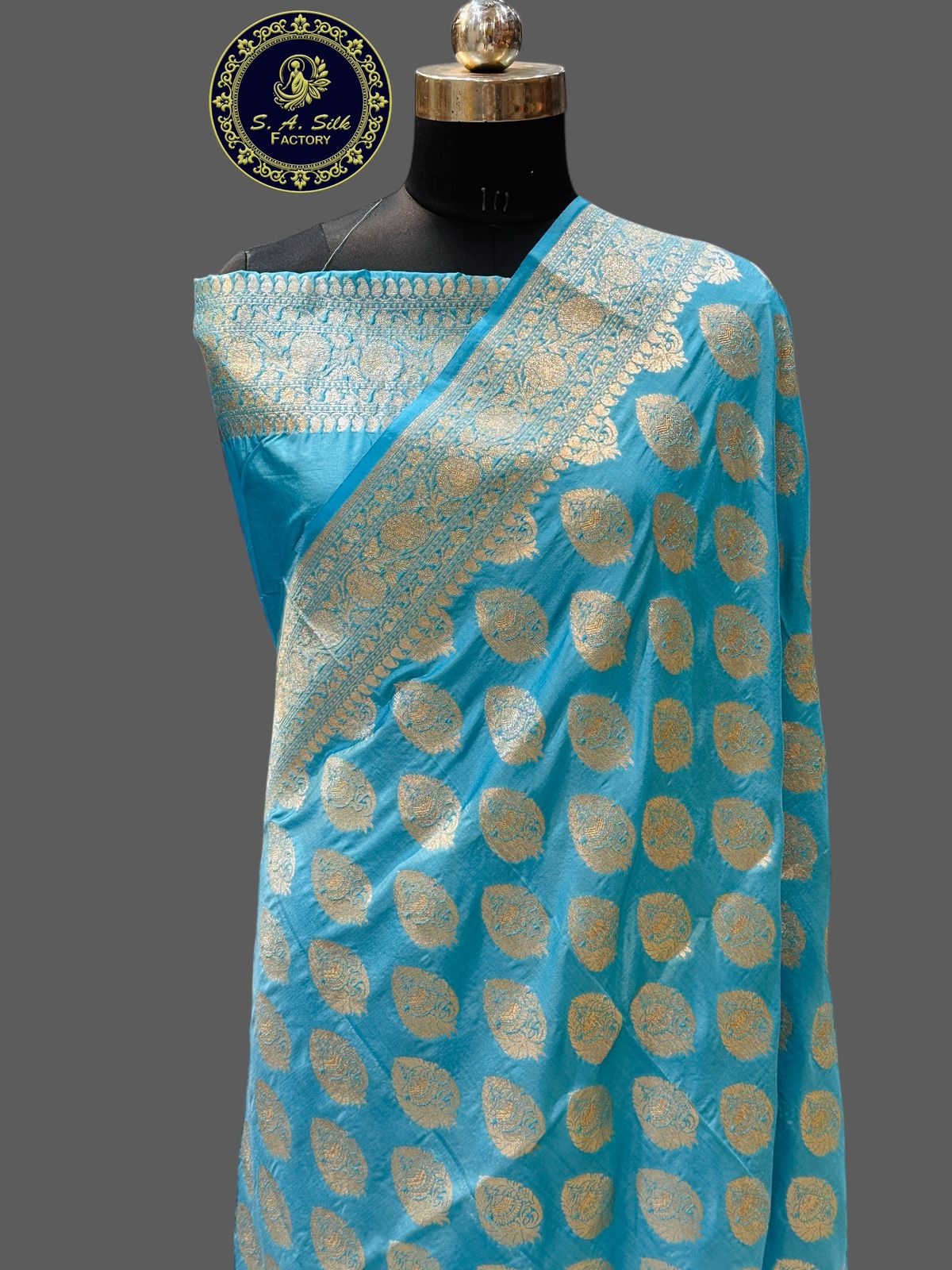 Banaras 100% Pure katan Silk Saree with allover zari weave Mina Buta Design
