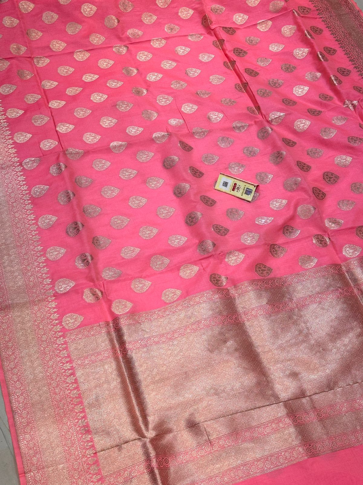 Banaras 100% Pure katan Silk Saree with allover zari weave Buta Design