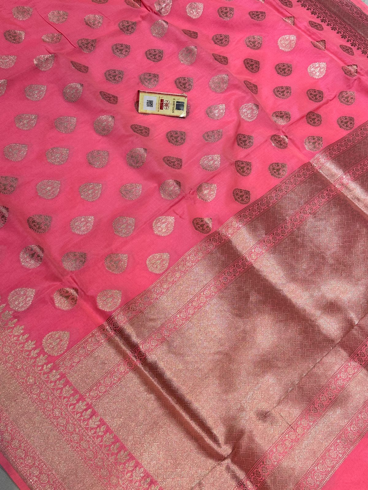 Banaras 100% Pure katan Silk Saree with allover zari weave Buta Design